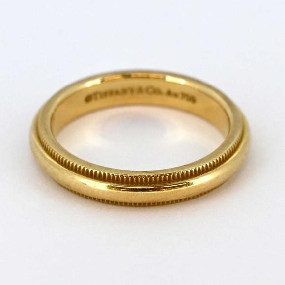 Tiffany Ring Milgrain Band K18PG Pink Gold Women's - Picture 5 of 7